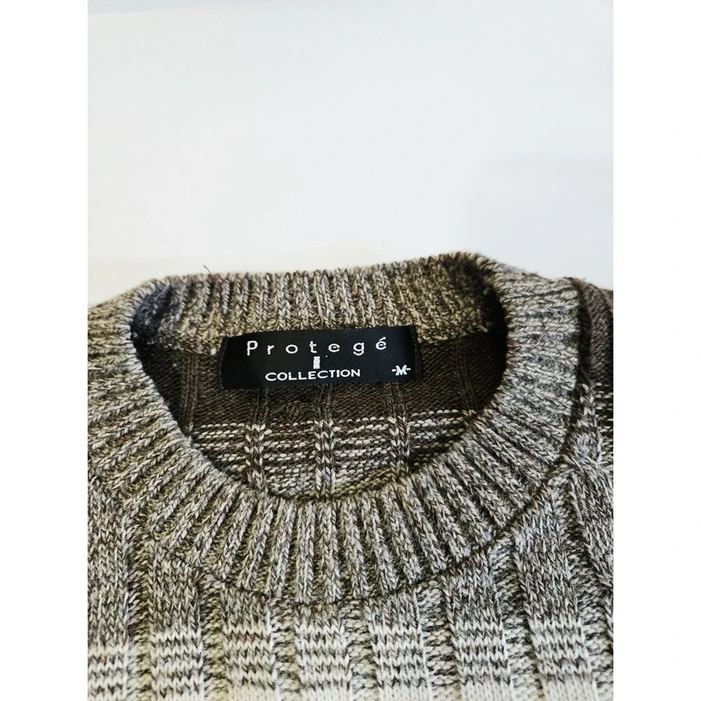 Vintage Protege Sweater Brown Striped 100% Acrylic Men's Size‎ Medium Pullover